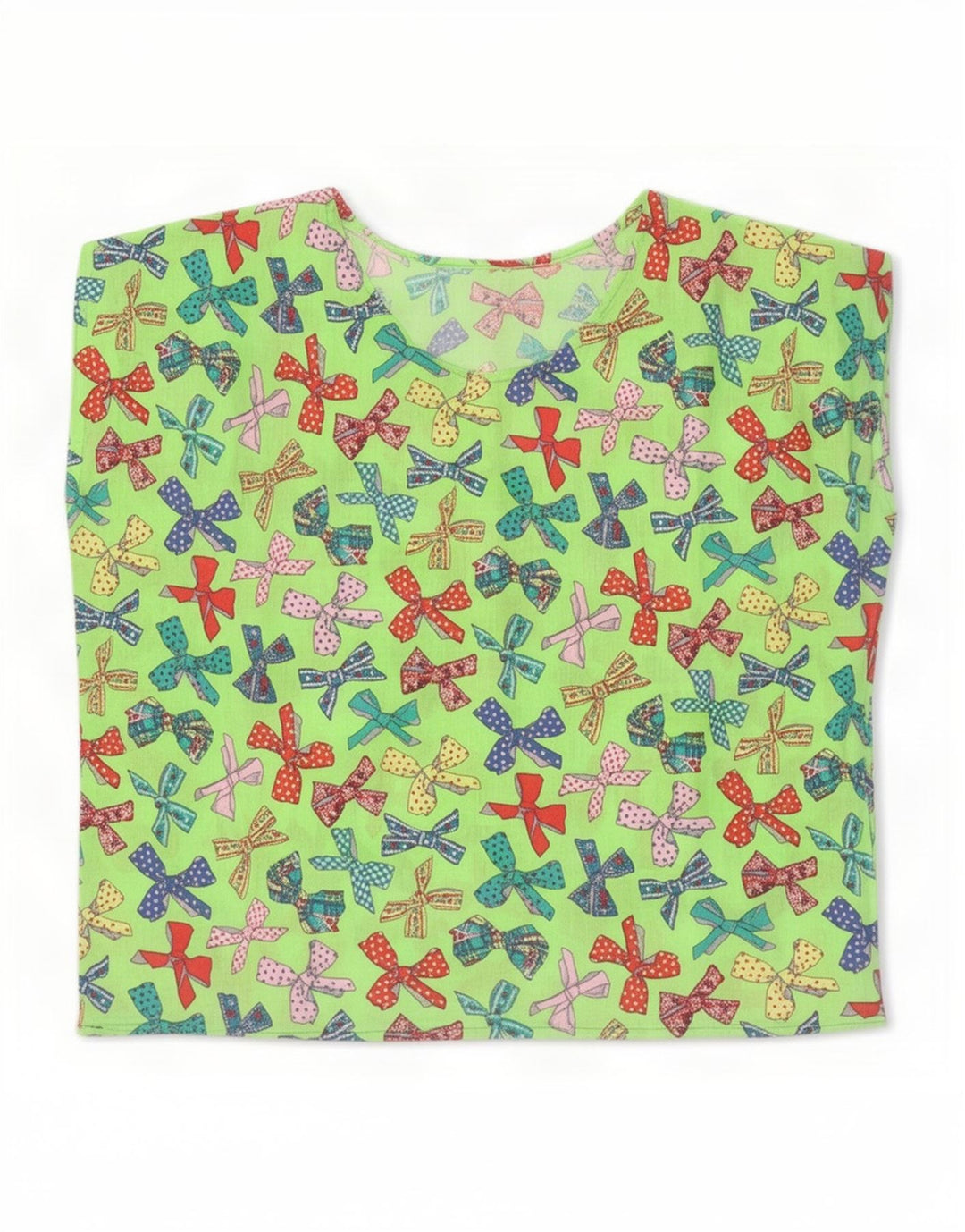 Camiseta feminina vintage com padrão abstrato UK 16 verde grande