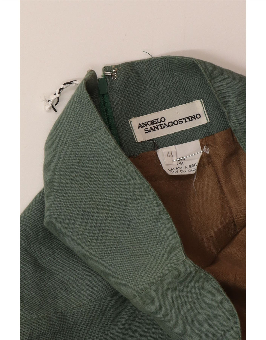 Angelo Santagostino Conjunto de saia feminina de 2 peças IT 44 Médio W26 Verde Designe