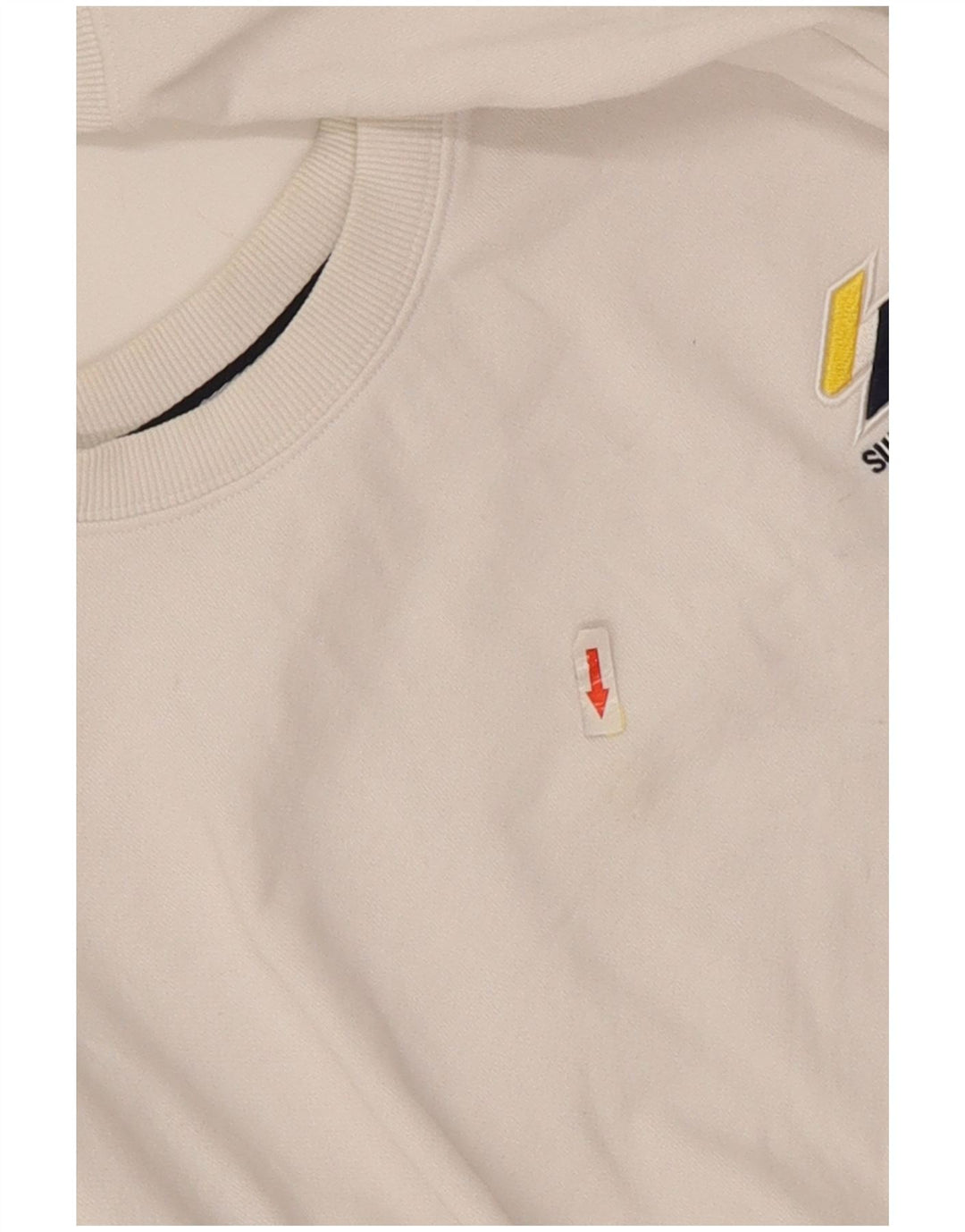 Suéter feminino Superdry UK 14 grande algodão branco