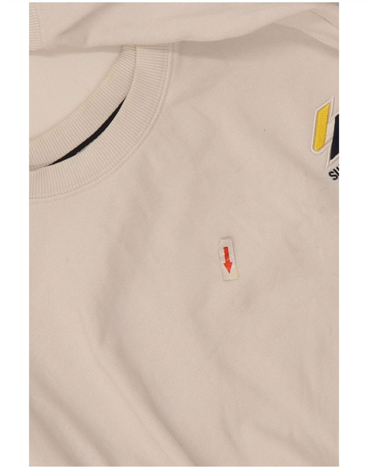 Suéter feminino Superdry UK 14 grande algodão branco