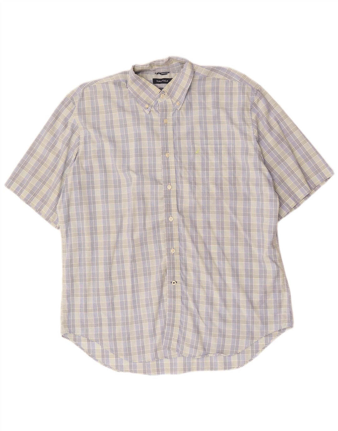 Camisa masculina de manga curta Nautica XL azul xadrez algodão