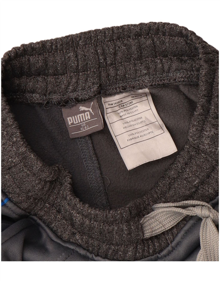 Calças de treino Puma Boys Graphic 7-8 anos pequeno cinza poliéster