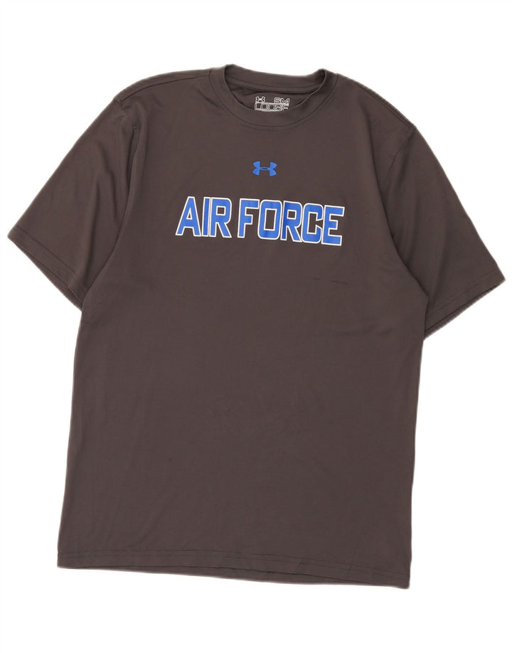 Camiseta masculina Under Armour Heat Gear Graphic Camiseta pequena cinza poliéster