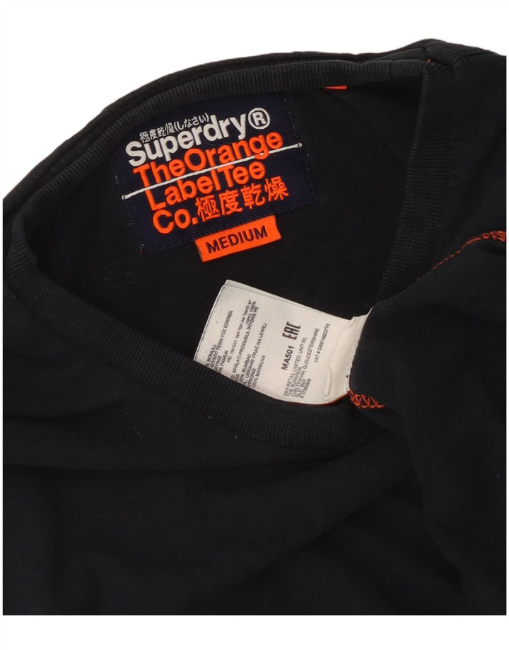 Camiseta masculina Superdry Top médio algodão preto