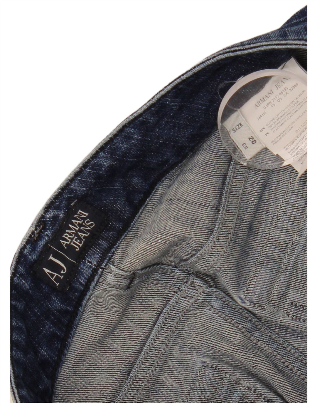 Armani feminino slim jeans W28 L26 algodão azul marinho