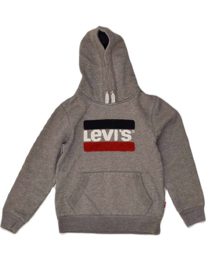 LEVI'S Boys Graphic Hoodie Jumper 11-12 Years Grey Cotton | Vintage Levi's | Thrift | Second-Hand Levi's | Used Clothing | Messina Hembry 