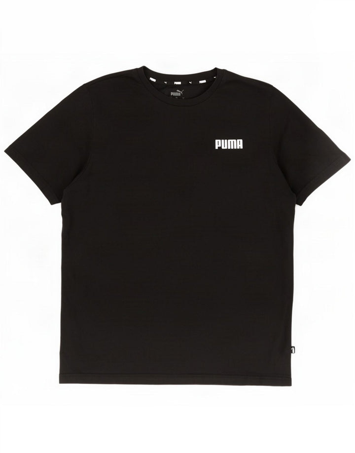 Puma Camiseta masculina regular Top grande de algodão preto