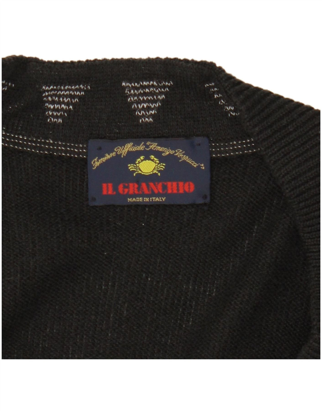Il Granchio Suéter Cardigan Masculino XL Preto Geométrico