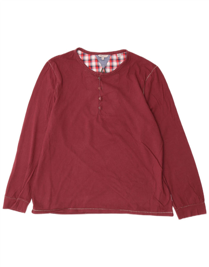Top feminino Ted Baker manga comprida tamanho 5 XL algodão marrom