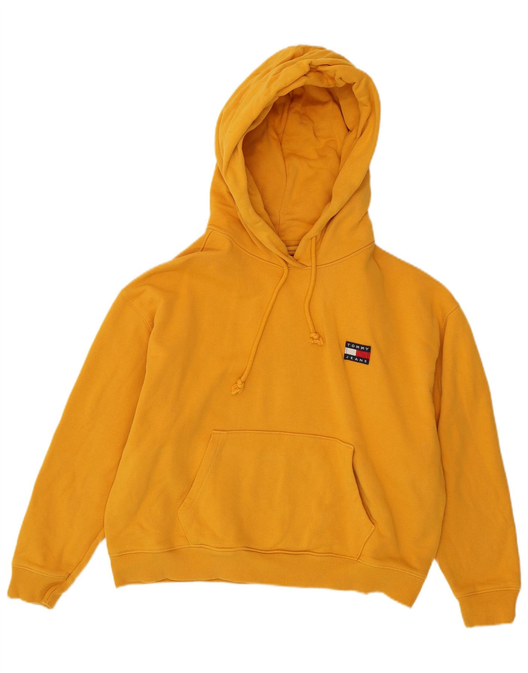 Suéter feminino TOMMY HILFIGER com capuz oversized UK 16 grande amarelo