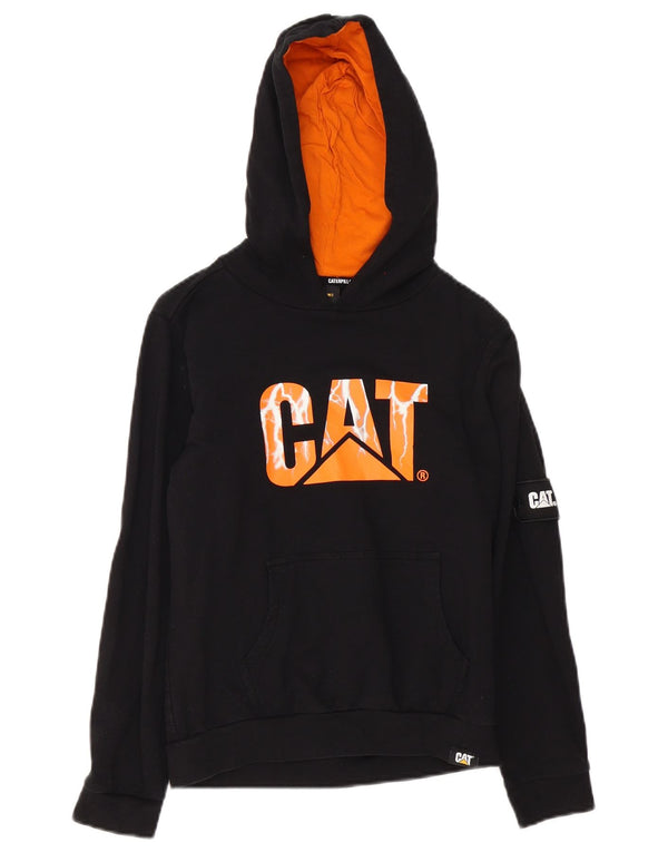 Jumper com capuz gráfico CAT Boys 9-10 anos algodão preto