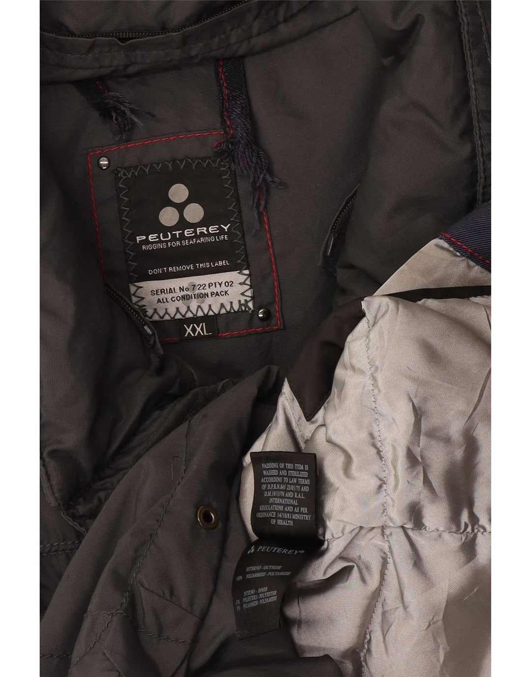 Jaqueta utilitária masculina PEUTEREY UK 44 2XL poliamida preta