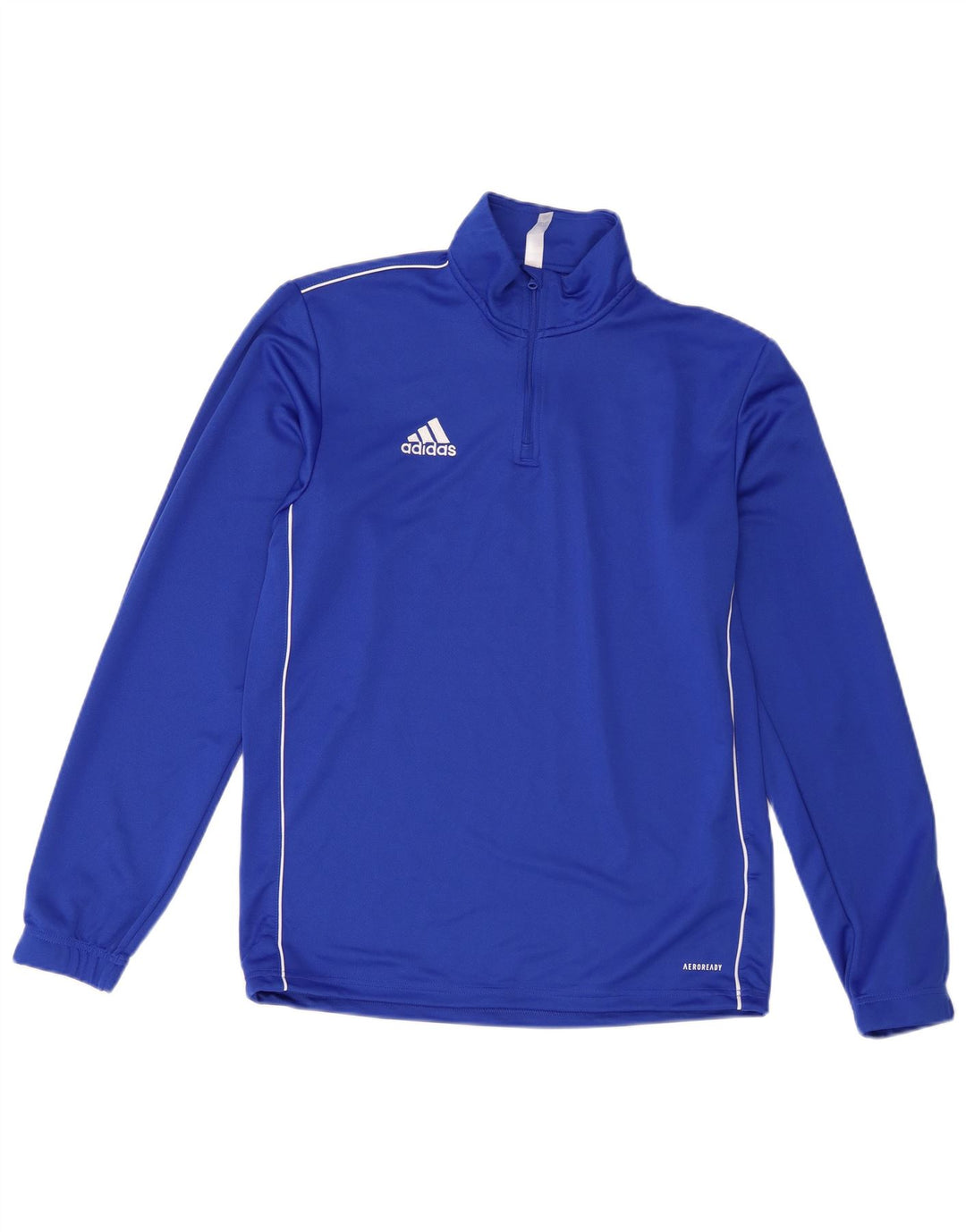 Adidas Mens Aeroready Zip Neck Pullover Treino Top Médio Azul Poliéster