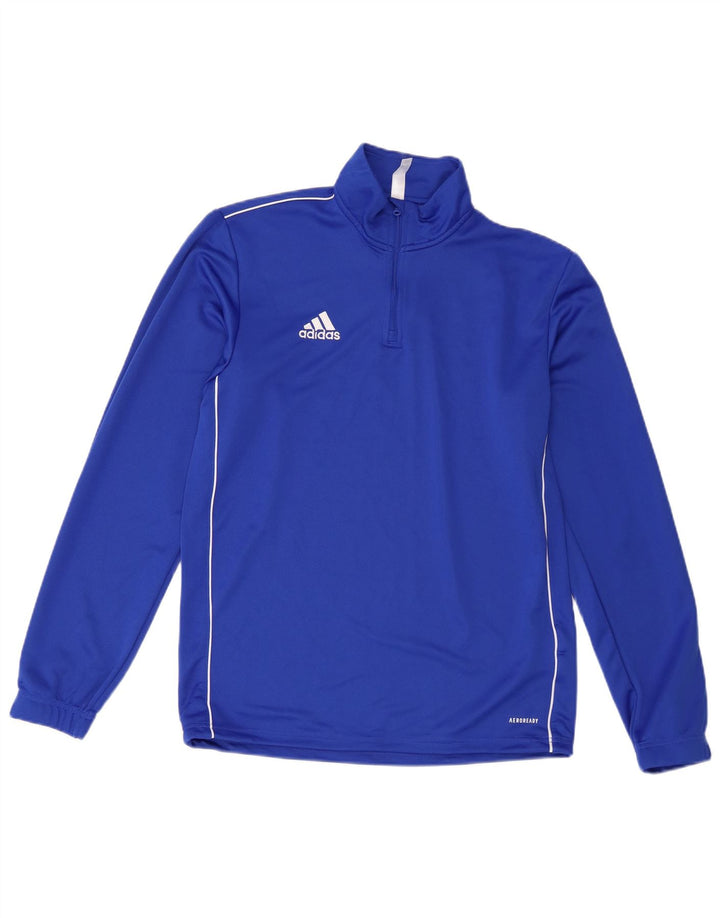 Adidas Mens Aeroready Zip Neck Pullover Treino Top Médio Azul Poliéster