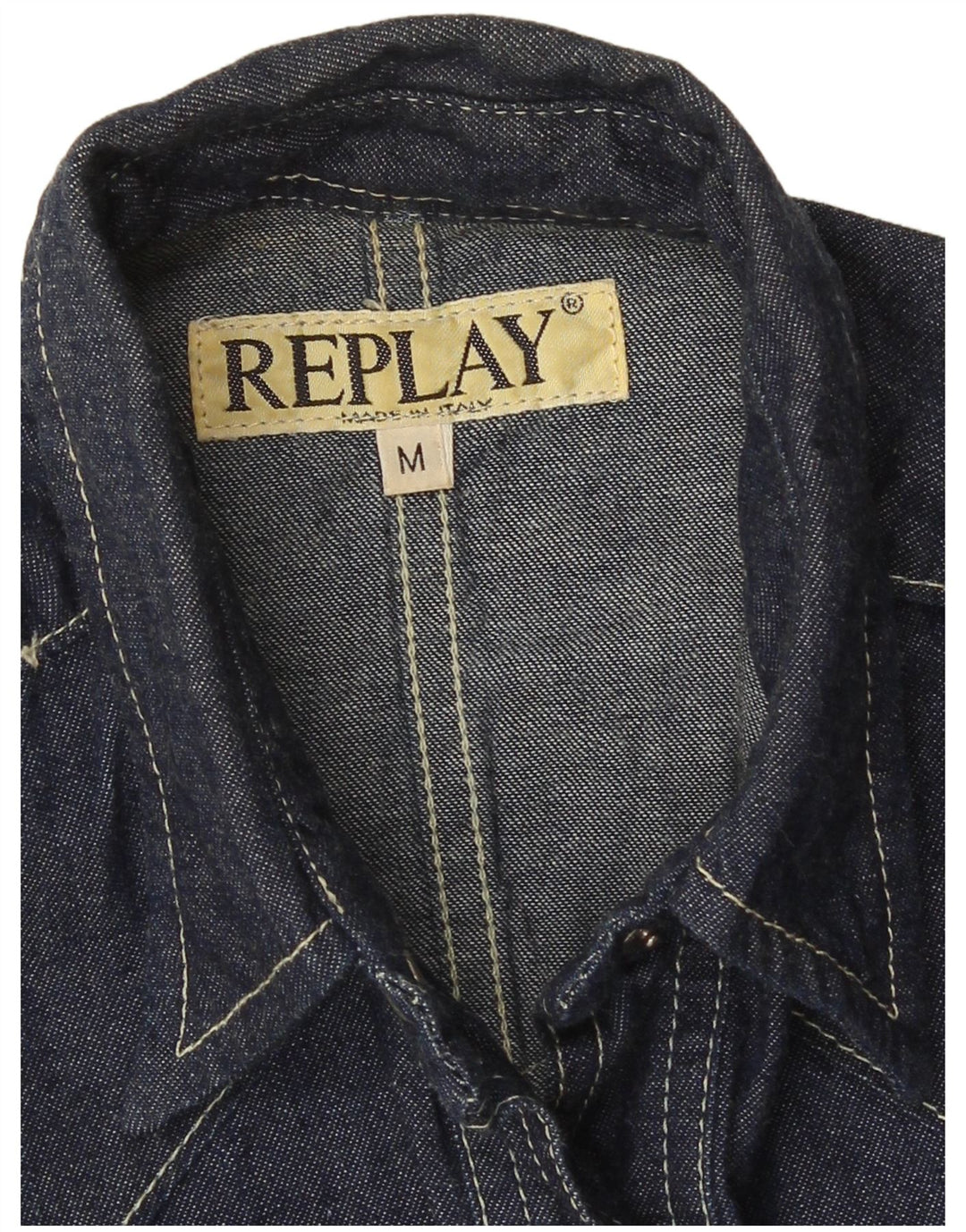 Camisa jeans feminina REPLAY UK 12 azul marinho médio