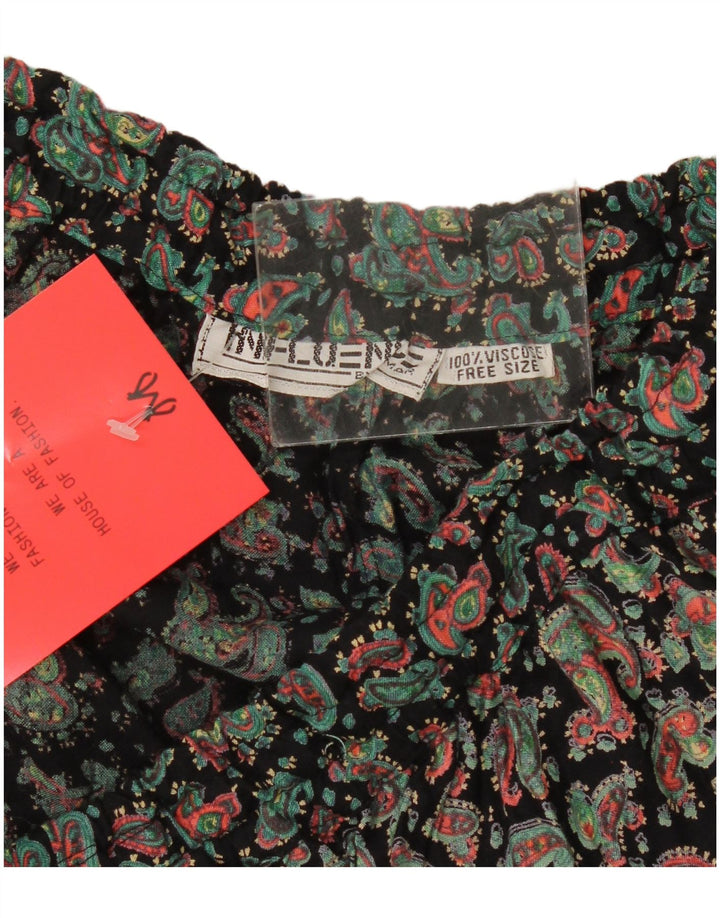Calça Harém Feminina Vintage Tamanho Único W36 L28 Paisley Multicolorido
