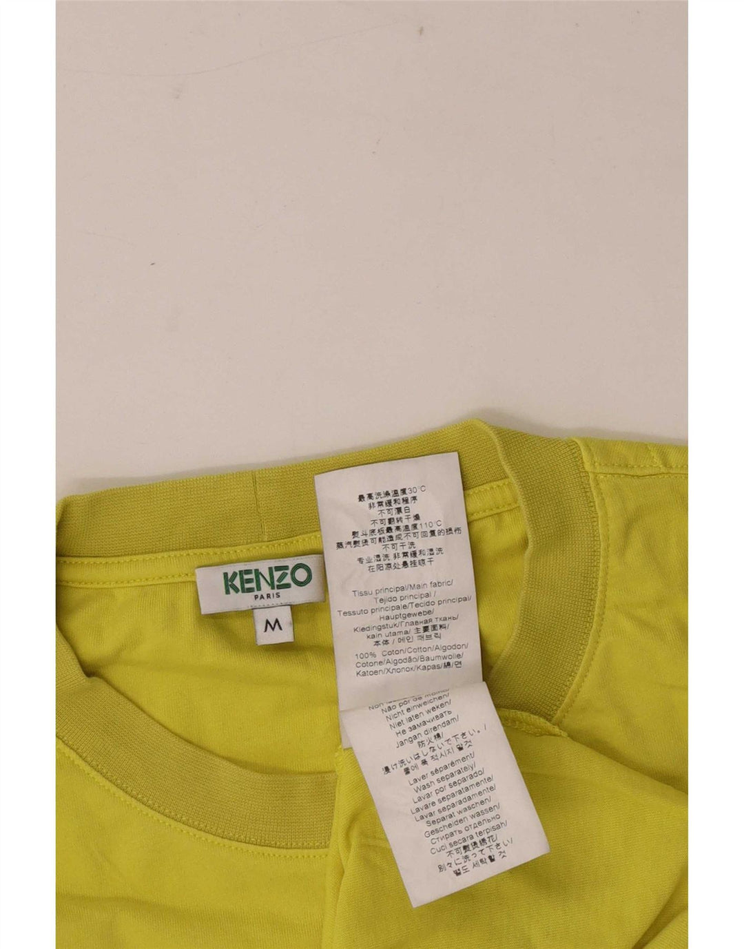 Camiseta gráfica masculina Kenzo Top médio algodão amarelo
