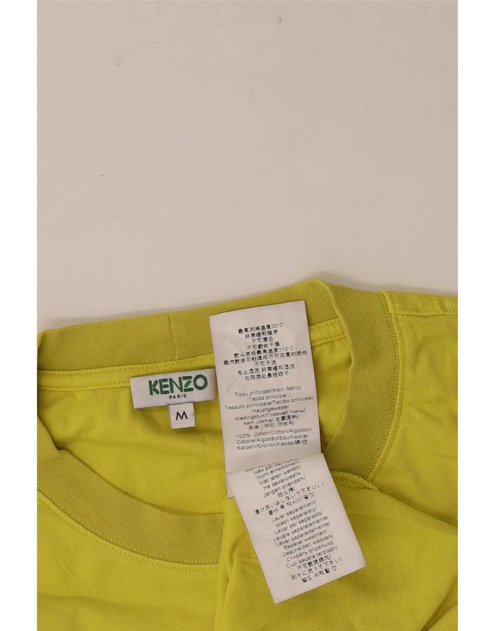 Camiseta gráfica masculina Kenzo Top médio algodão amarelo