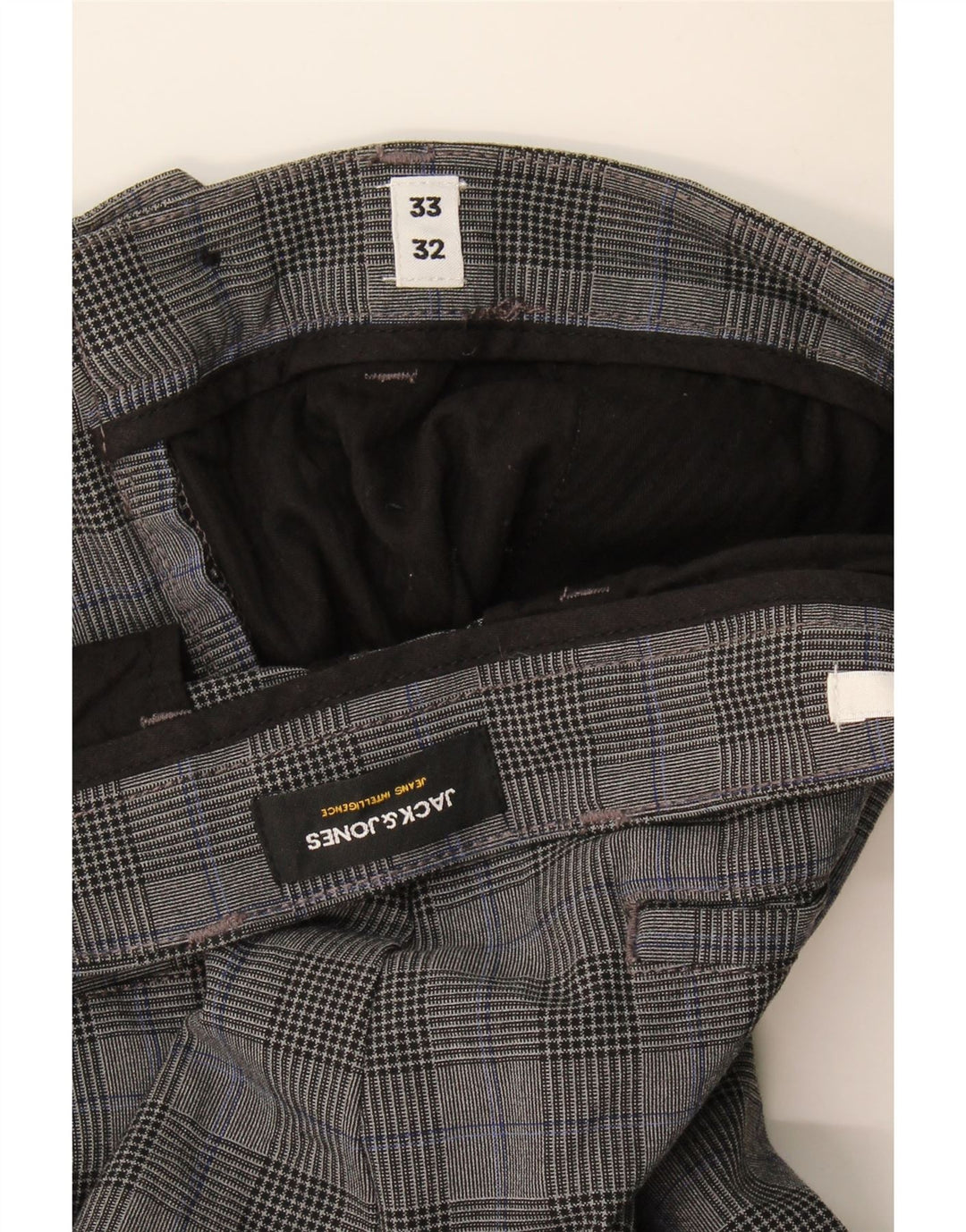 Calça masculina Jack & Jones Slim Suit W33 L32 cinza xadrez