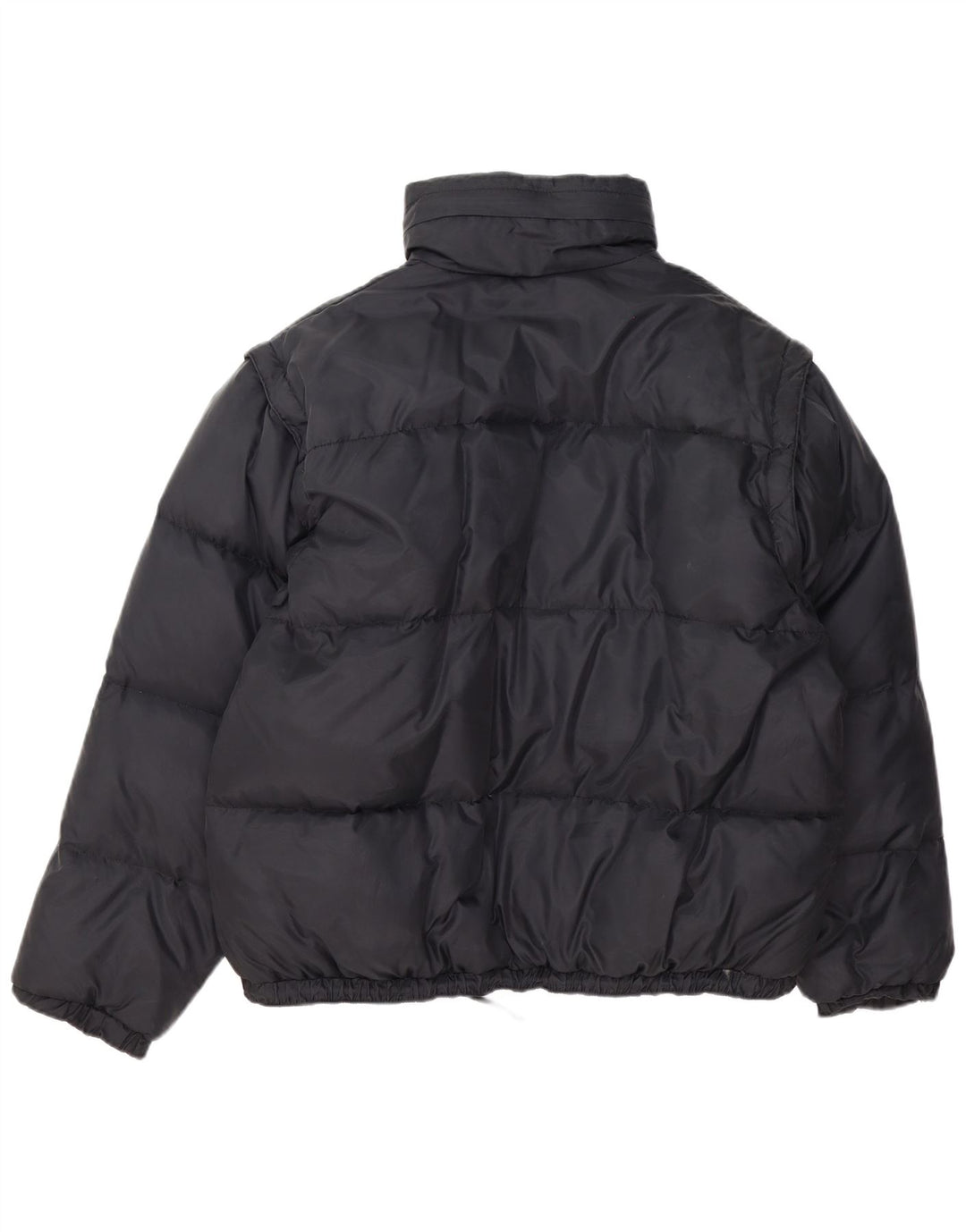 Jaqueta acolchoada com capuz masculina vintage UK 40 grande nylon preto