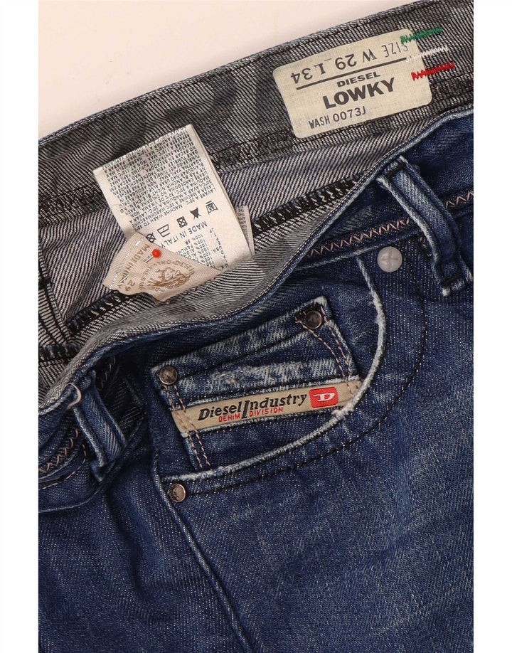 Jeans feminino Diesel Lowky Distressed Slim W29 L30 Azul Algodão