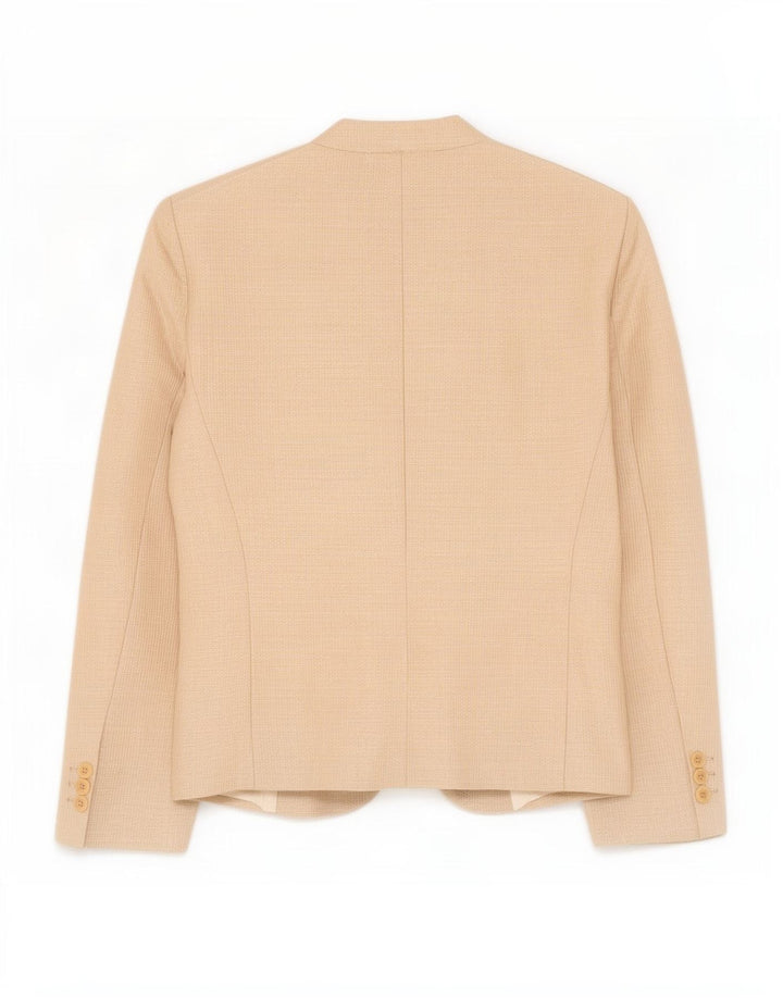Jaqueta blazer feminina Zara com 1 botão Reino Unido 12 médio bege