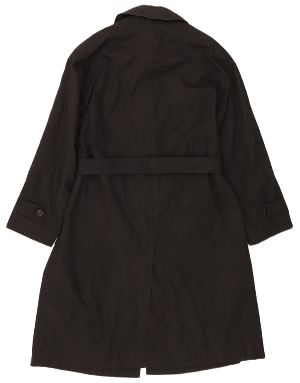 Vintage Mens Overcoat IT 46 Pequeno Poliéster Preto