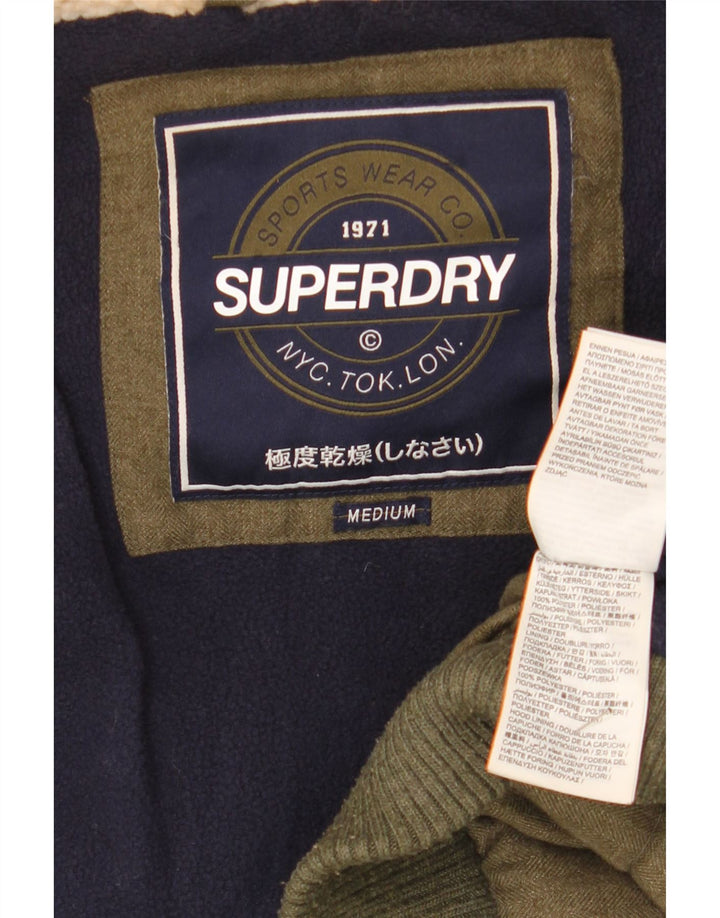 Jaqueta feminina Superdry com capuz e acolchoada UK 14 médio cáqui inverno