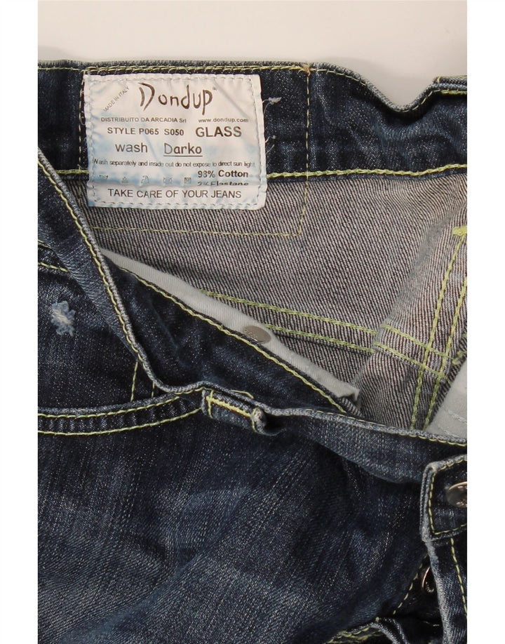 DONDUP Jeans retos femininos W30 L35 algodão azul marinho