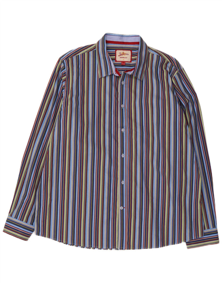 Camisa masculina Joe Browns XL algodão listrado multicolorido