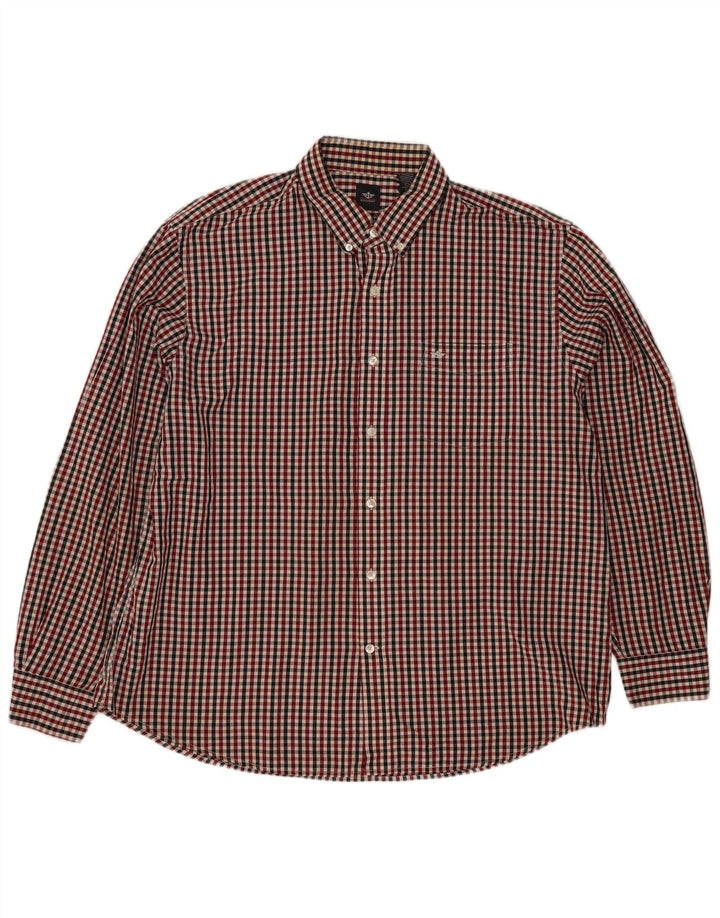 Camisa masculina Dockers XL vermelha algodão guingão