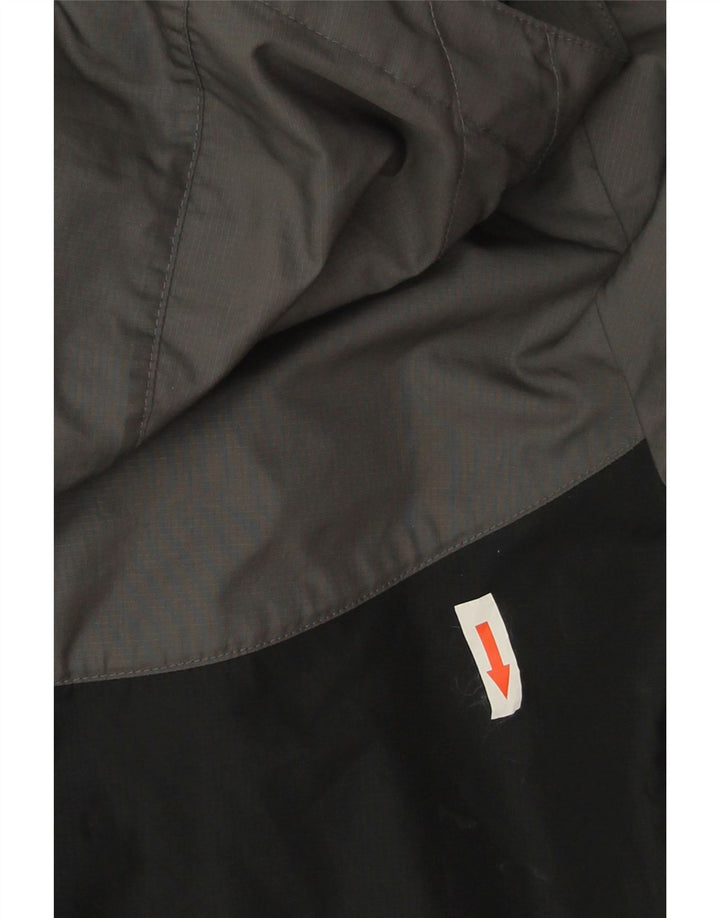 Jaqueta de chuva com capuz feminina Nike UK 16 grande cinza colorblock poliéster