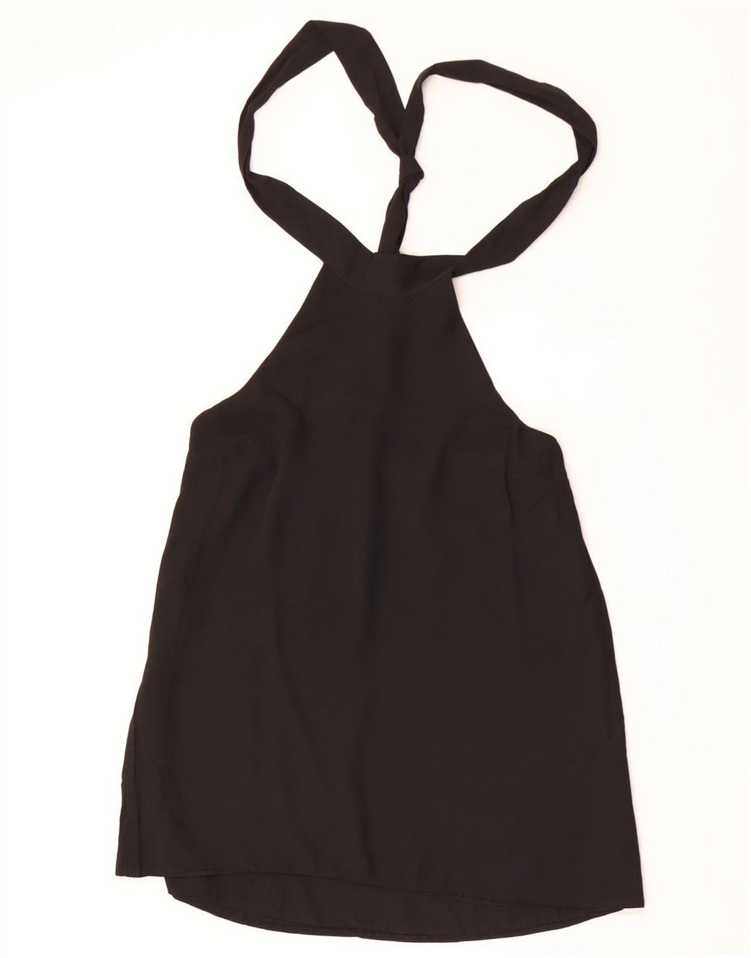 Topshop feminino cropped top UK 8 pequeno poliéster preto
