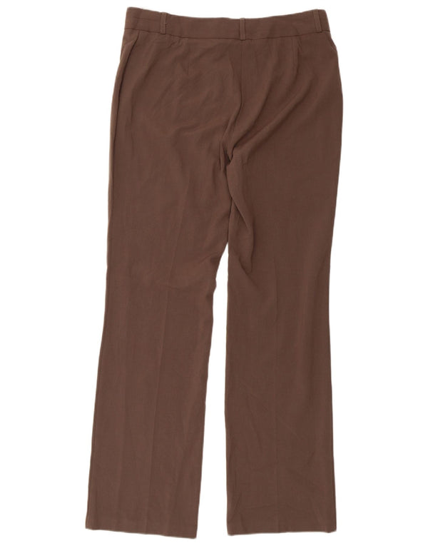 Calça feminina reta casual Marks & Spencer Reino Unido 12 médio W32 L31 marrom
