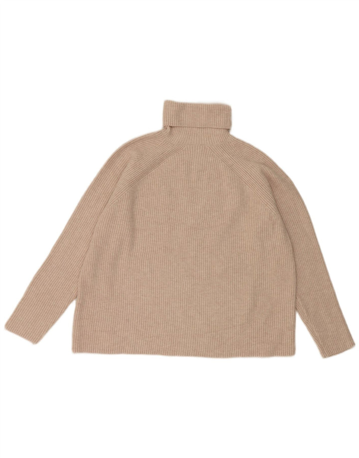Suéter feminino Marks & Spencer com gola redonda Reino Unido 14 viscose bege médio