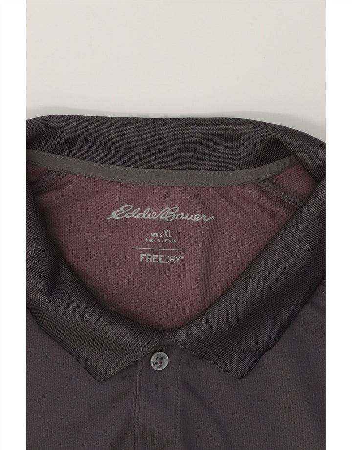EDDIE BAUER Mens Polo Shirt XL Grey Polyester Vintage Eddie Bauer and Second-Hand Eddie Bauer from Messina Hembry 