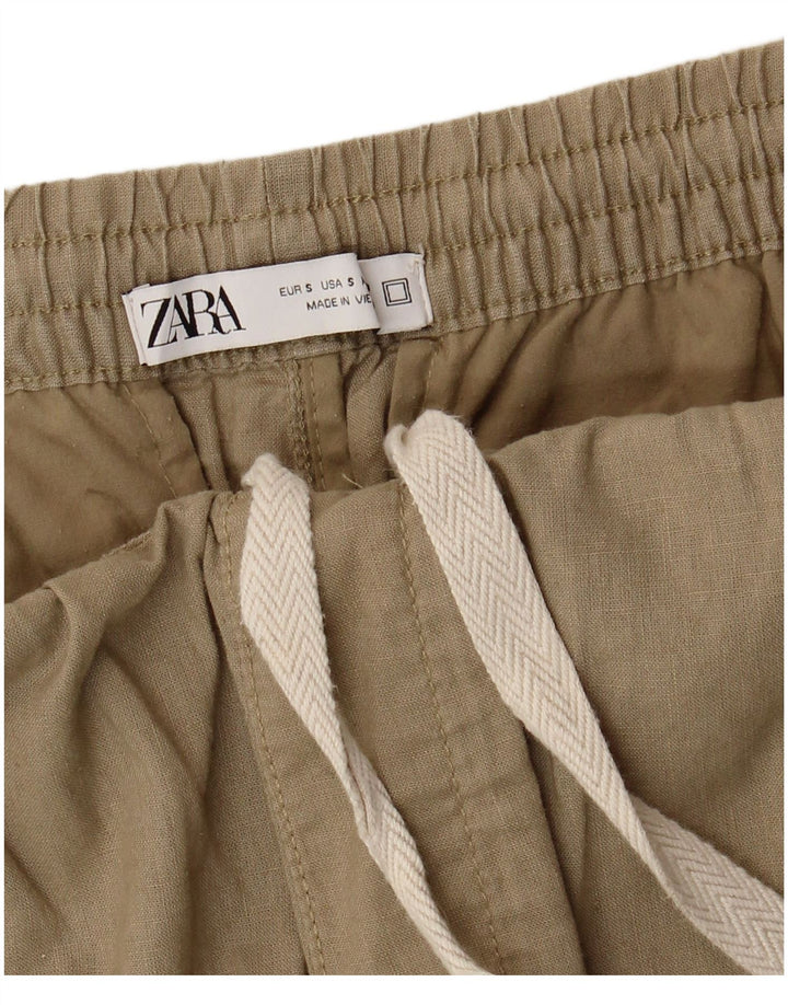 ZARA Mens Casual Shorts Pequeno W29 Bege