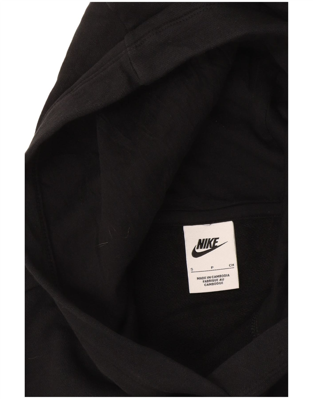 Nike Womens Crop Oversized Hoodie Jumper UK 10 Pequeno Preto