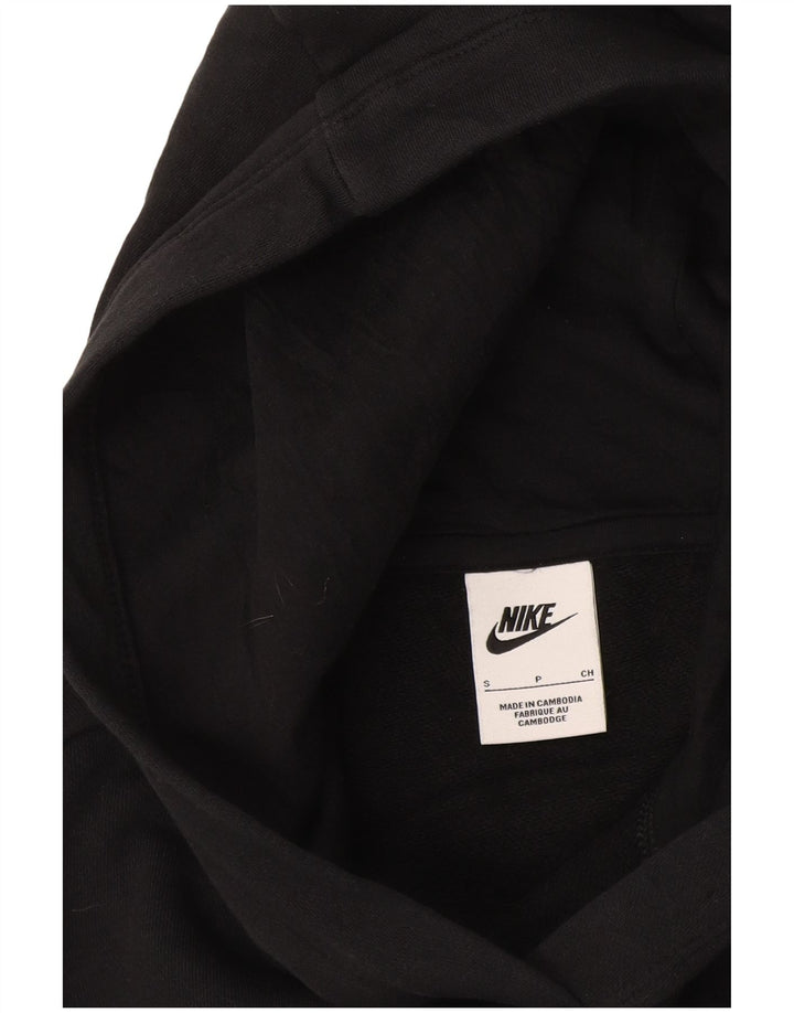 Nike Womens Crop Oversized Hoodie Jumper UK 10 Pequeno Preto