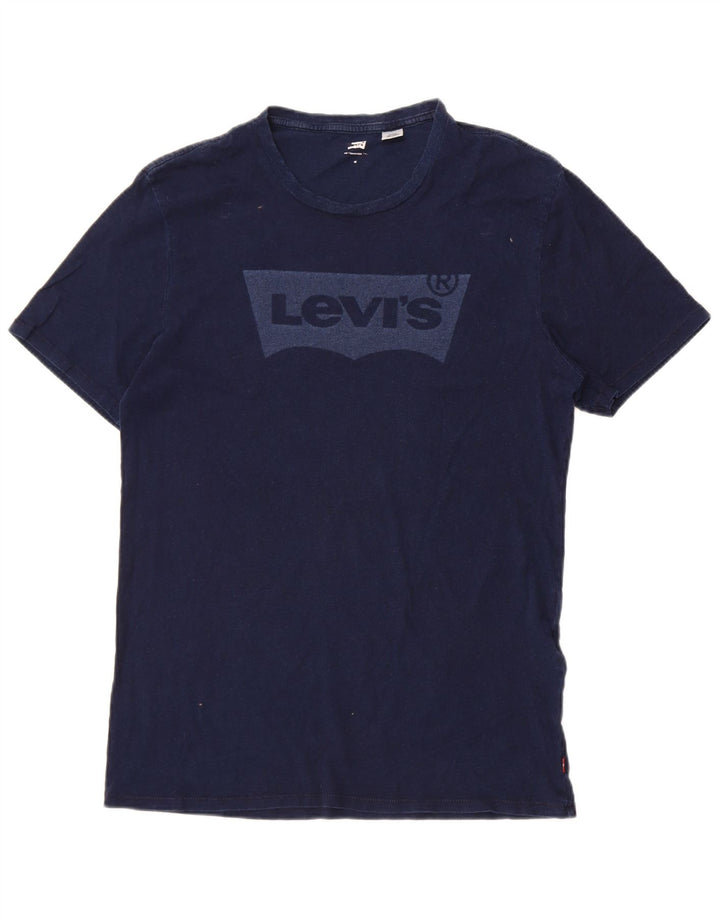 Camiseta gráfica masculina Levi's Top médio algodão azul marinho