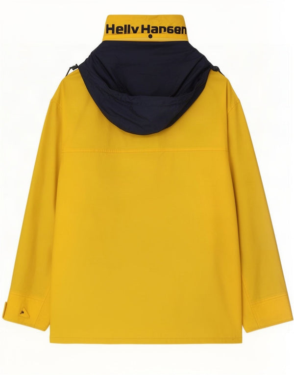 Jaqueta de chuva masculina Helly Hansen com capuz gráfico UK 42 XL amarelo colorblock