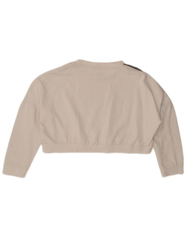Lotto Womens Crop Oversized Moletom Jumper UK 20 2XL Algodão Branco