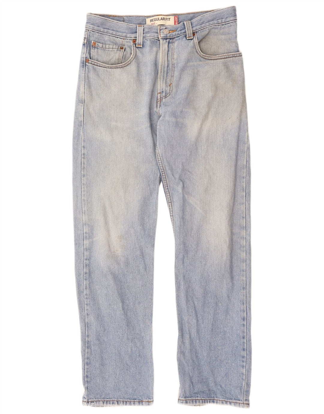 Calça jeans masculina Levi's 505 Regular Fit Straight W32 L32 Azul Algodão