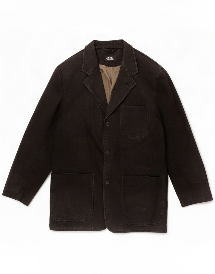 Jaqueta Blazer masculina de 3 botões Camel Active IT 48 Algodão preto médio