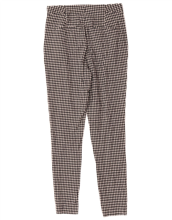 Zara Calça Chino Feminina Slim Médio W28 L28 Preto Gingham