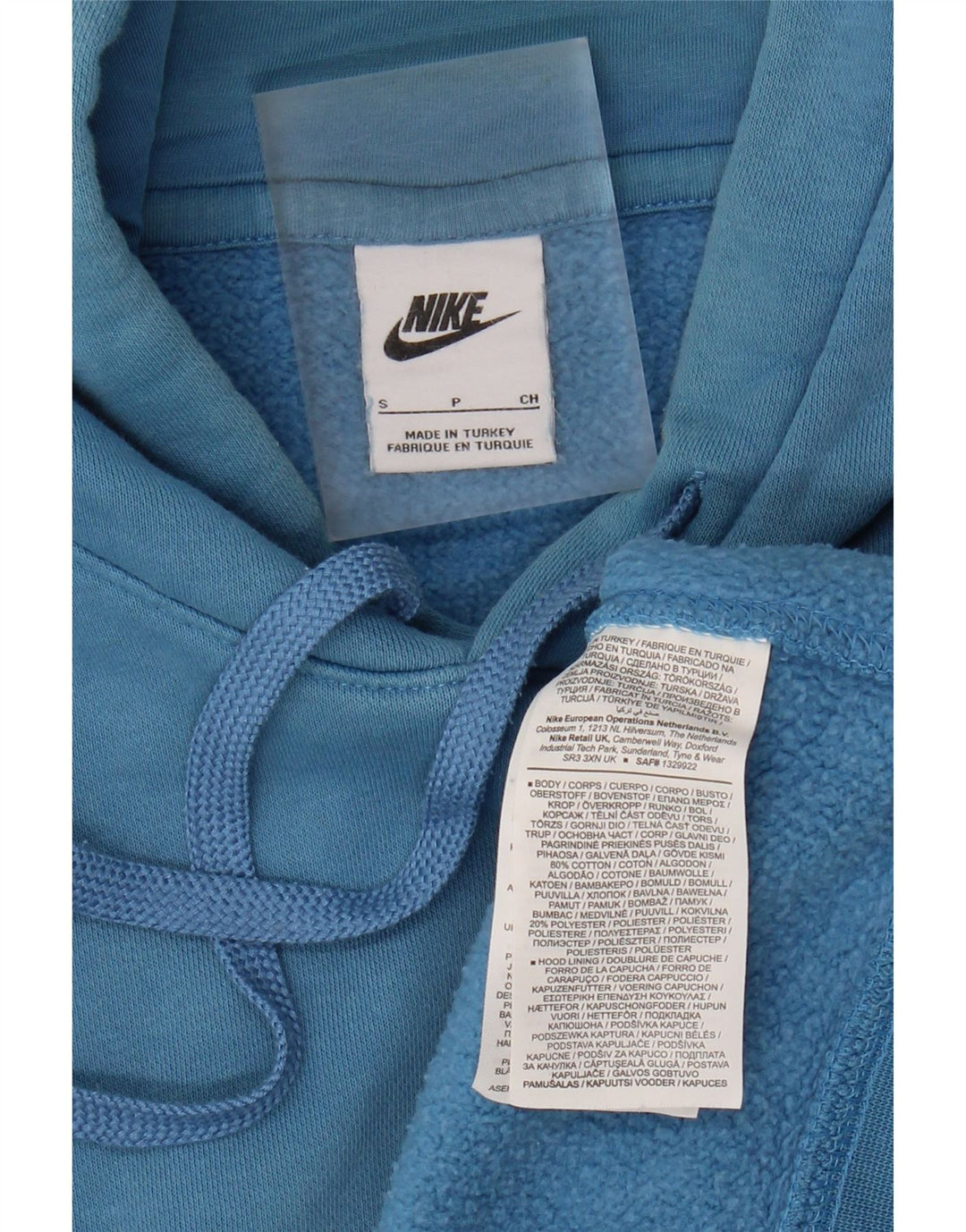 NIKE Mens Hoodie Jumper Pequeno Azul Algodão