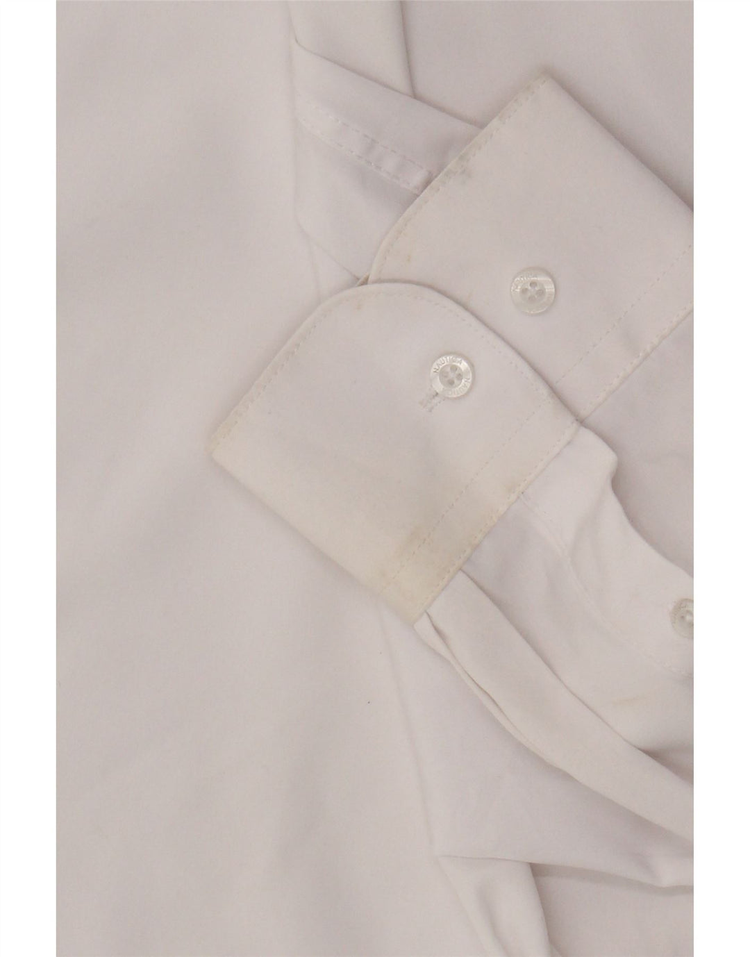 Camisa masculina Nautica Slim Fit tamanho 17 1/2 XL poliéster branco