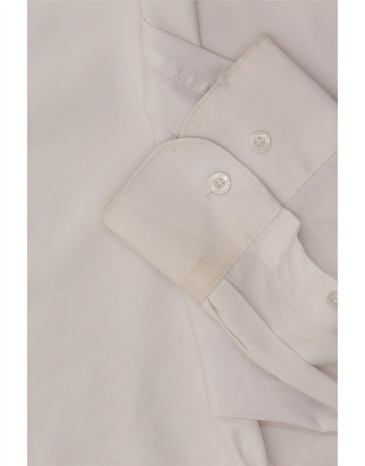 Camisa masculina Nautica Slim Fit tamanho 17 1/2 XL poliéster branco