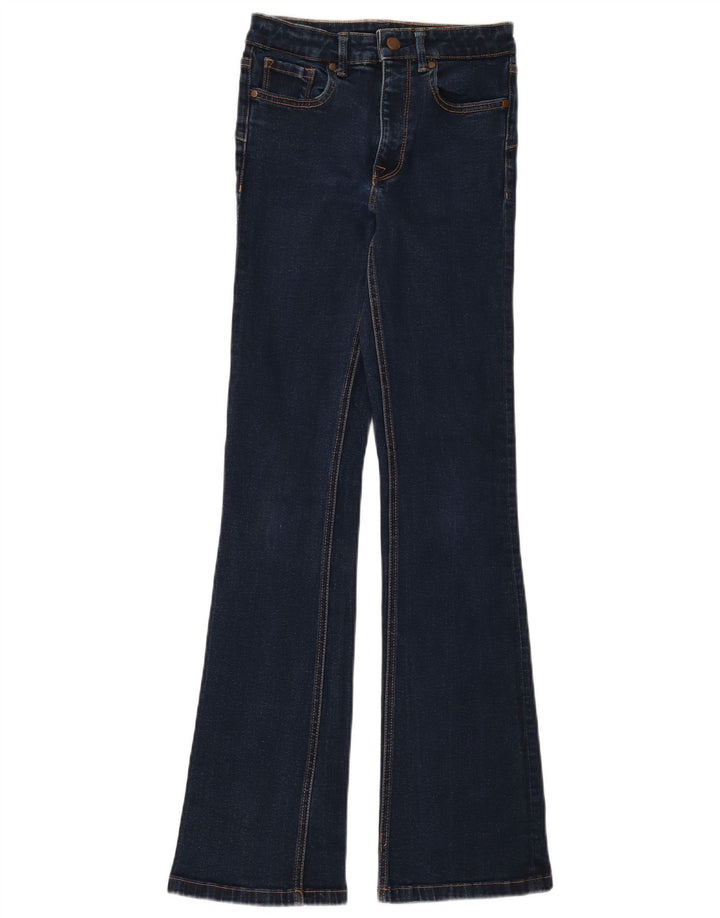 Zara Calça jeans feminina larga EU 34 2XS W24 L32 Azul marinho