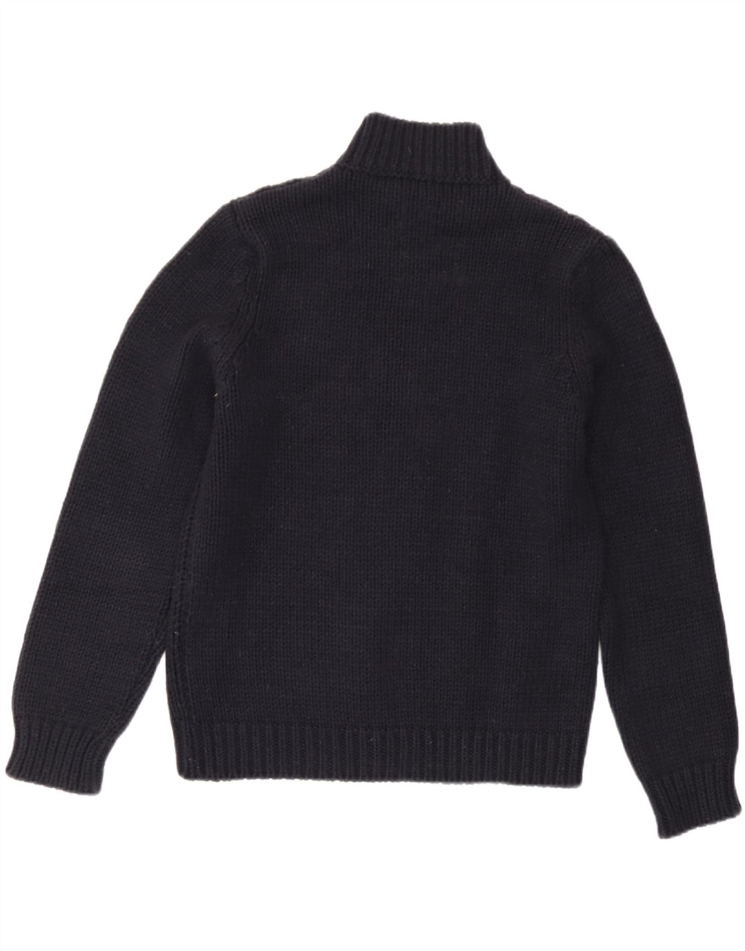 Suéter feminino Sisley com gola tartaruga Reino Unido 14 lã azul marinho médio